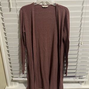 Women's Mauve Open-Front Cardigan
